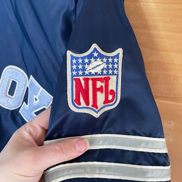Vintage Dallas Cowboys Starter Jacket NFL Football Texas Embroidered Bomber Jack - Picture 4 of 14